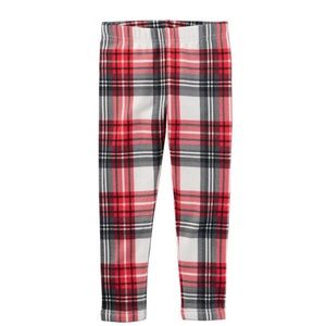 Carters Fleece Plaid Red, Black & White Leggings